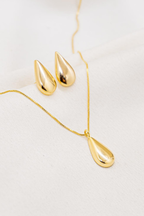 Golden Drop Necklace & Earrings Set