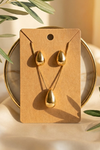 Golden Drop Necklace & Earrings Set