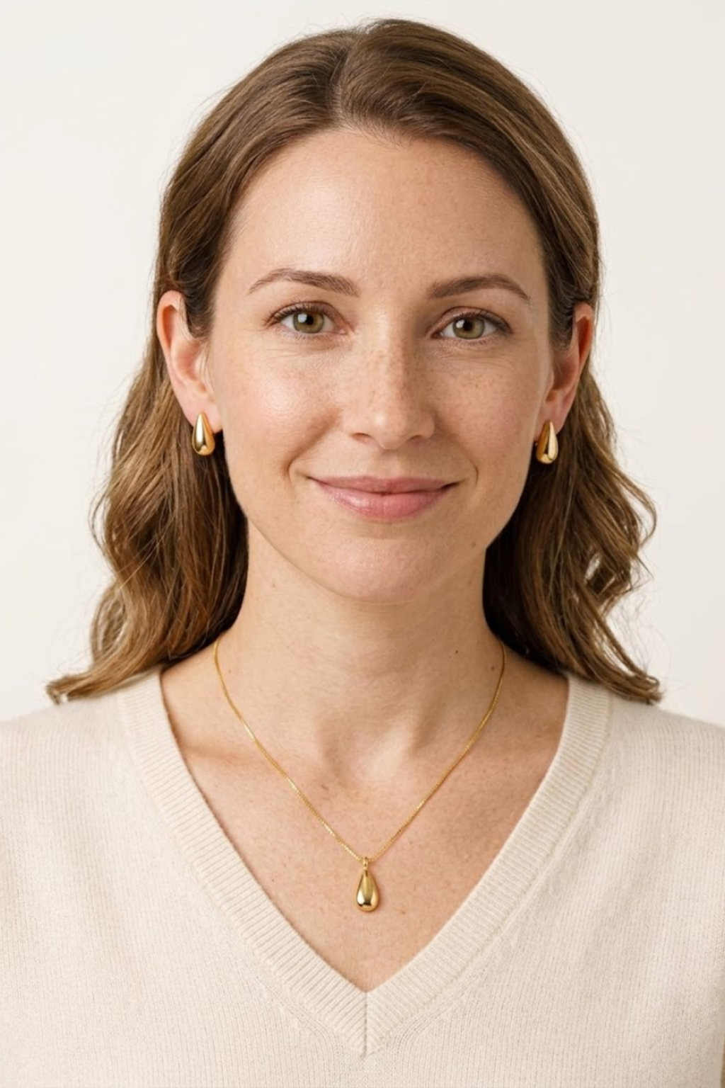 Golden Drop Necklace & Earrings Set
