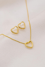 Open Heart Necklace & Earrings Set