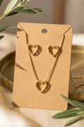 Open Heart Necklace & Earrings Set