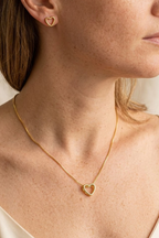 Open Heart Necklace & Earrings Set