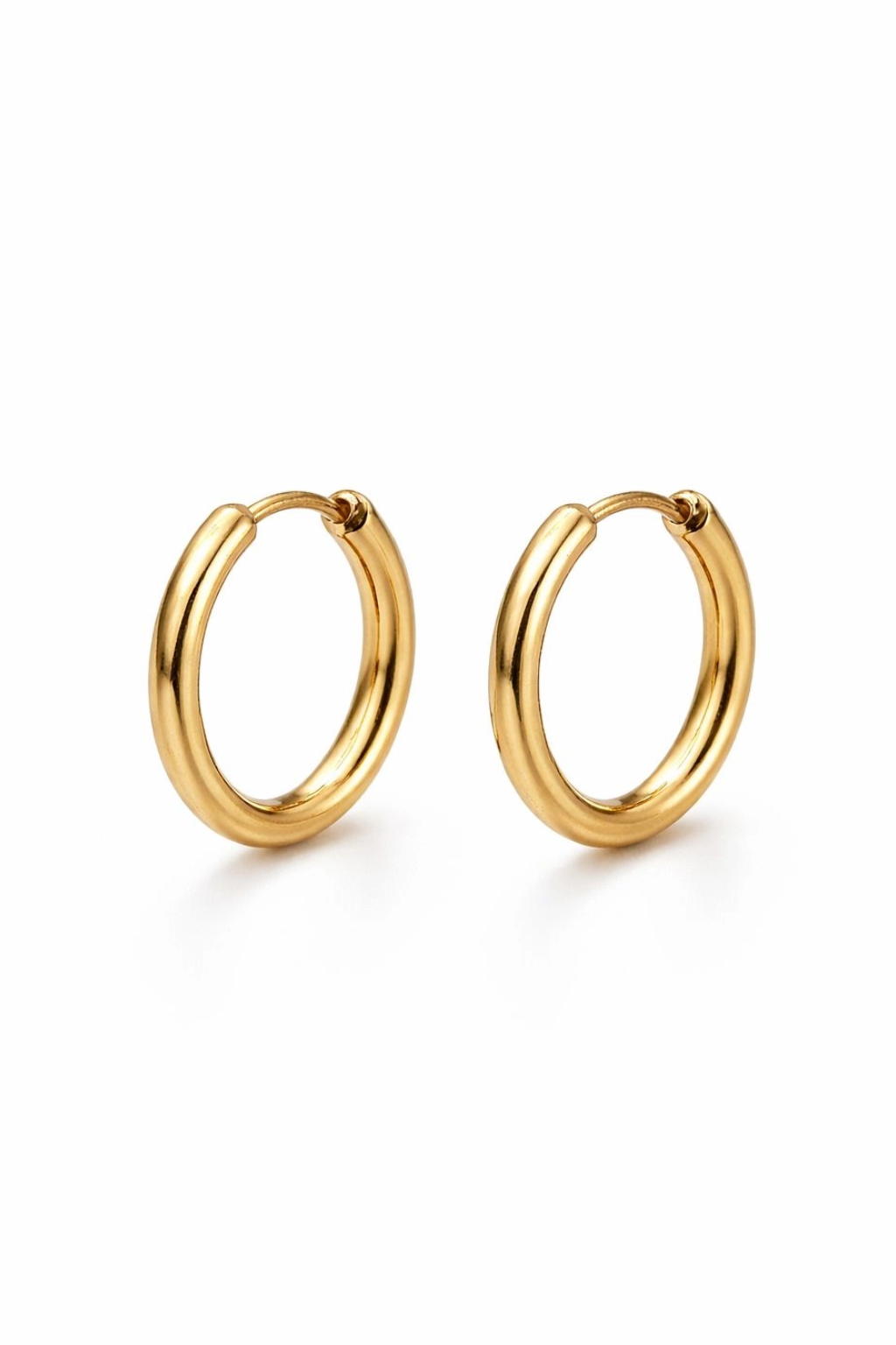 ZENVY Golden Classic Hoop Earrings