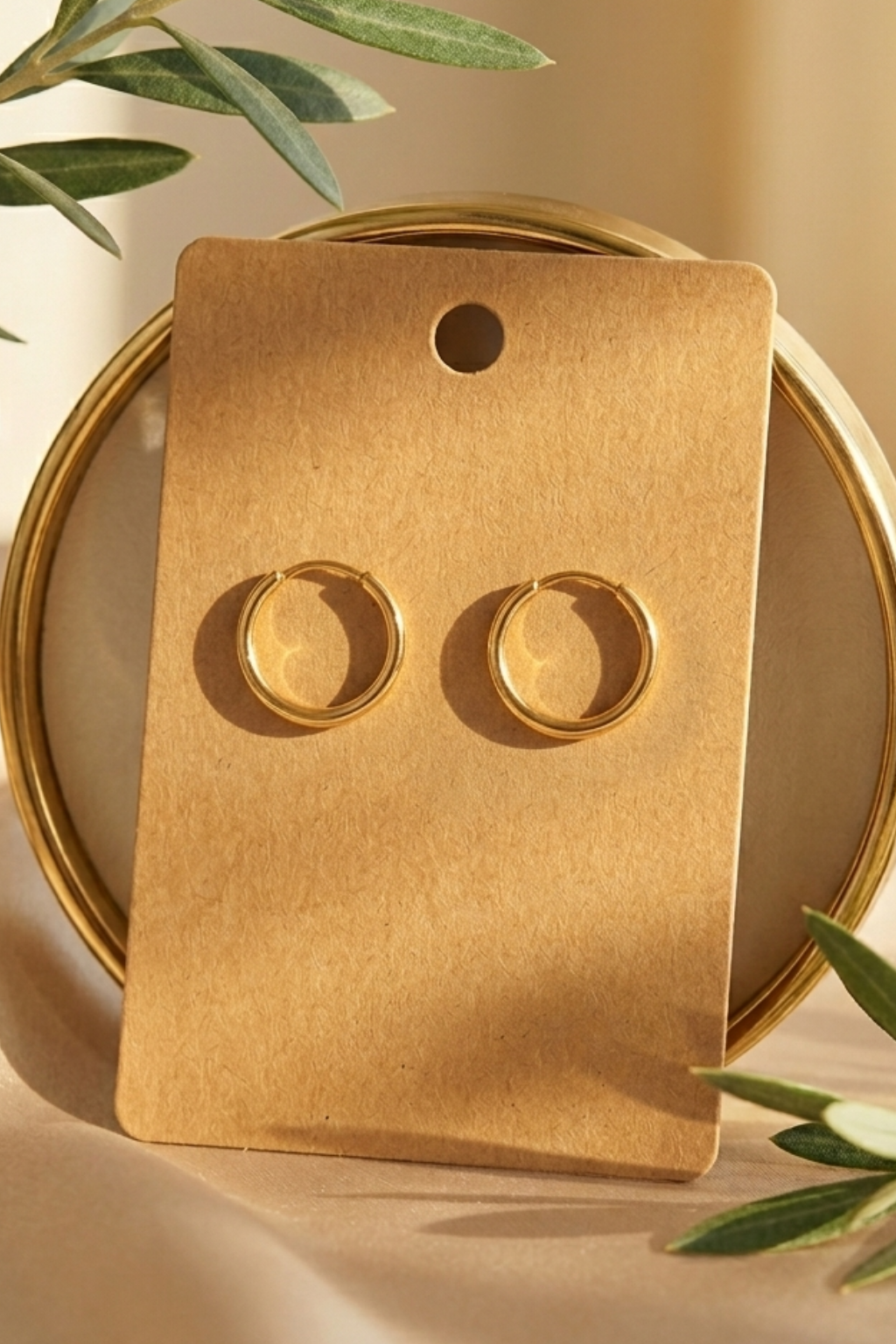 ZENVY Golden Classic Hoop Earrings