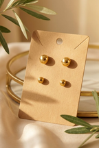 ZENVY Golden Ball Stud Earrings