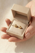 ZENVY Golden Ball Stud Earrings