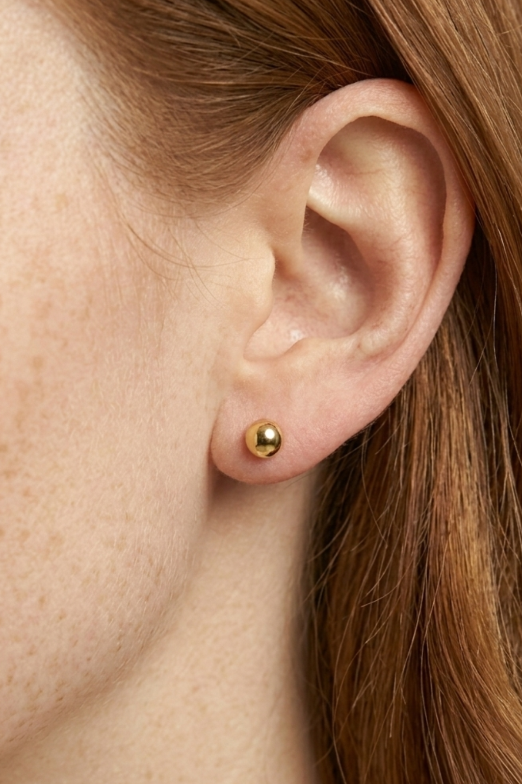 ZENVY Golden Ball Stud Earrings