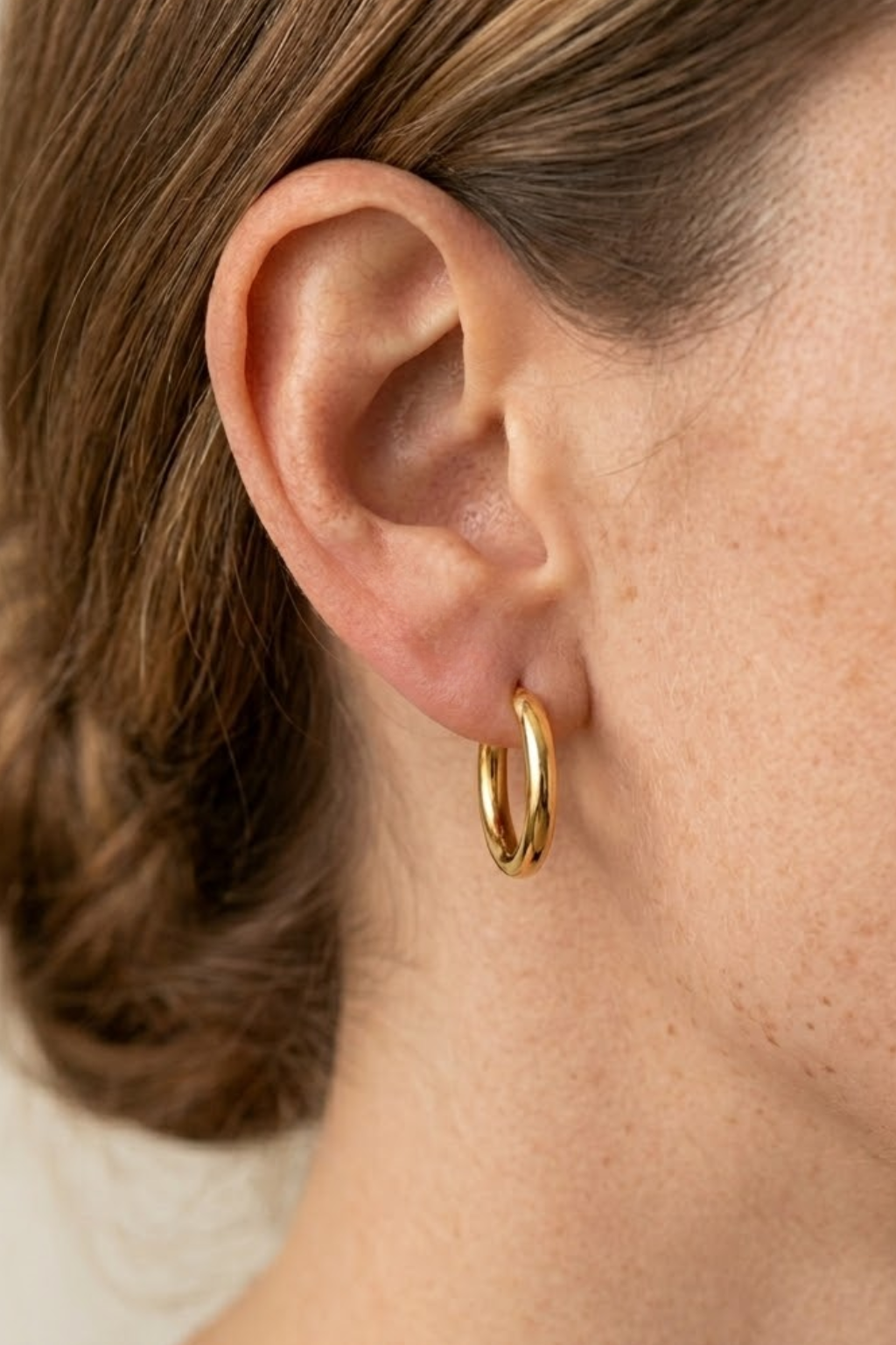 ZENVY Golden Classic Hoop Earrings